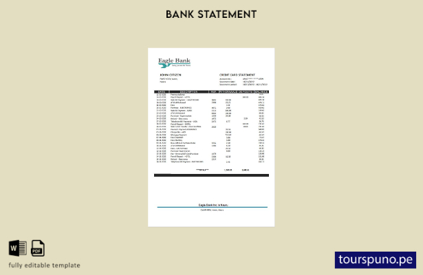 listo para imprimir plantilla de word   extracto bancario de Nauru Eagle